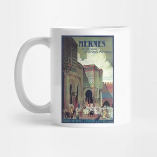 French travel poster for Meknes, Morocco Mug